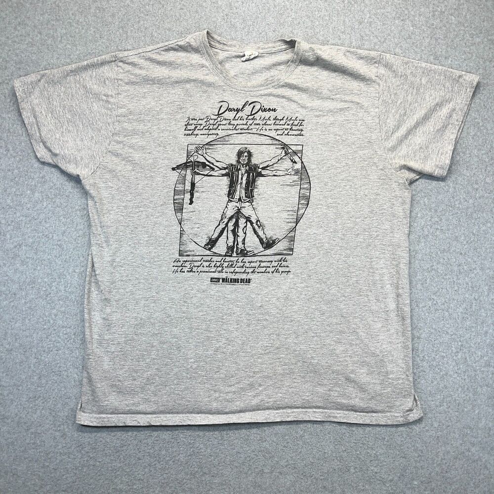 Keya Daryl Dixon T-Shirt Men’s 2XL Gray Graphic Short Sleeve 2016